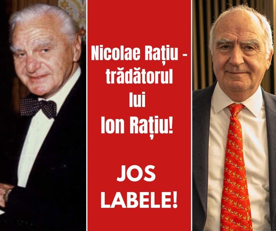 PNȚCD: NICOLAE RAȚIU TRĂDĂTORUL PROPRIUL TATĂ, ION RAȚIU! JOS LABELE!